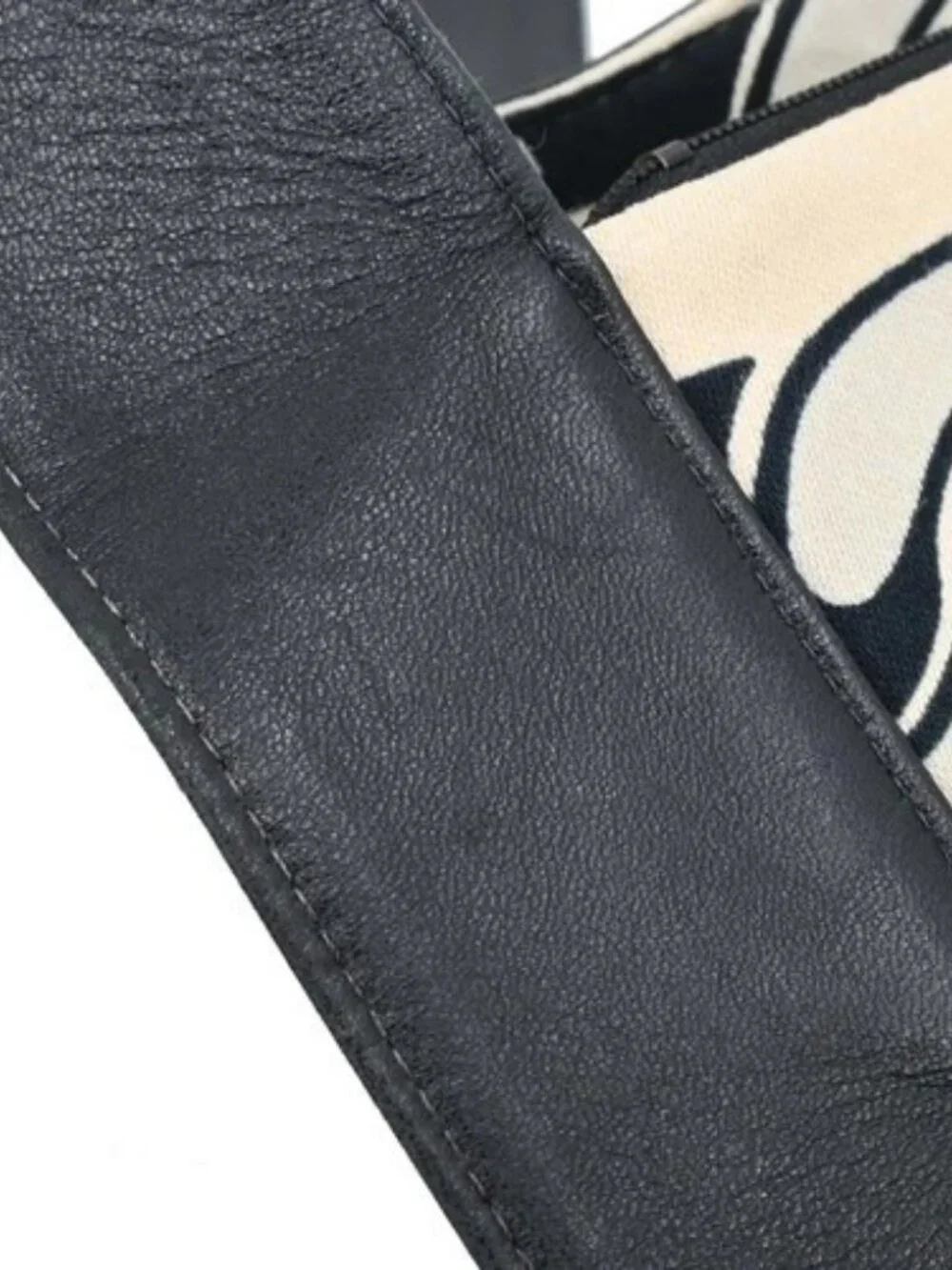 Chanel Beige Black Canvas Graphic Logo Mademoiselle Lock Shoulder Bag 168570